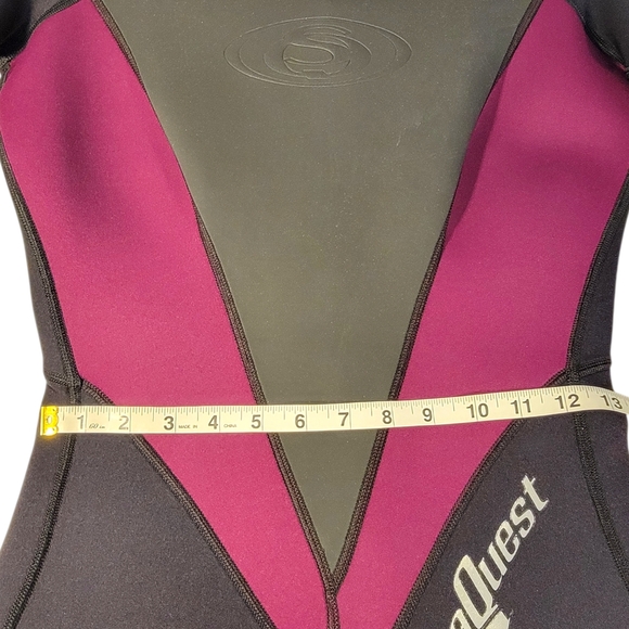 Seaquest Dsv Black Purple Short Sleeve Wetsuit Divingsuit Scuba Women's 11-12 - Picture 11 of 13